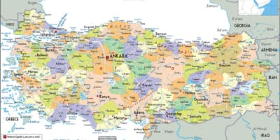 地图上的土耳其政治